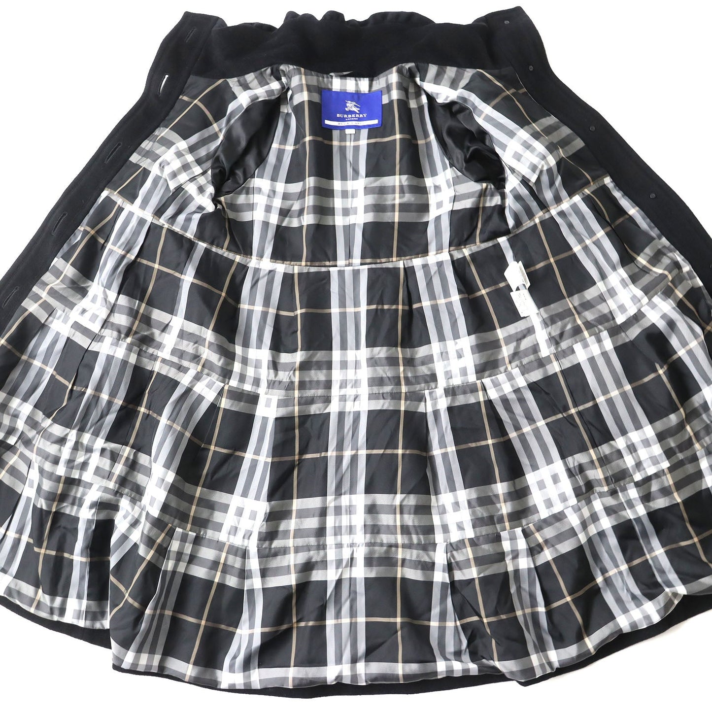 Burberry Wool Rayon Angora Checkered Coat Women