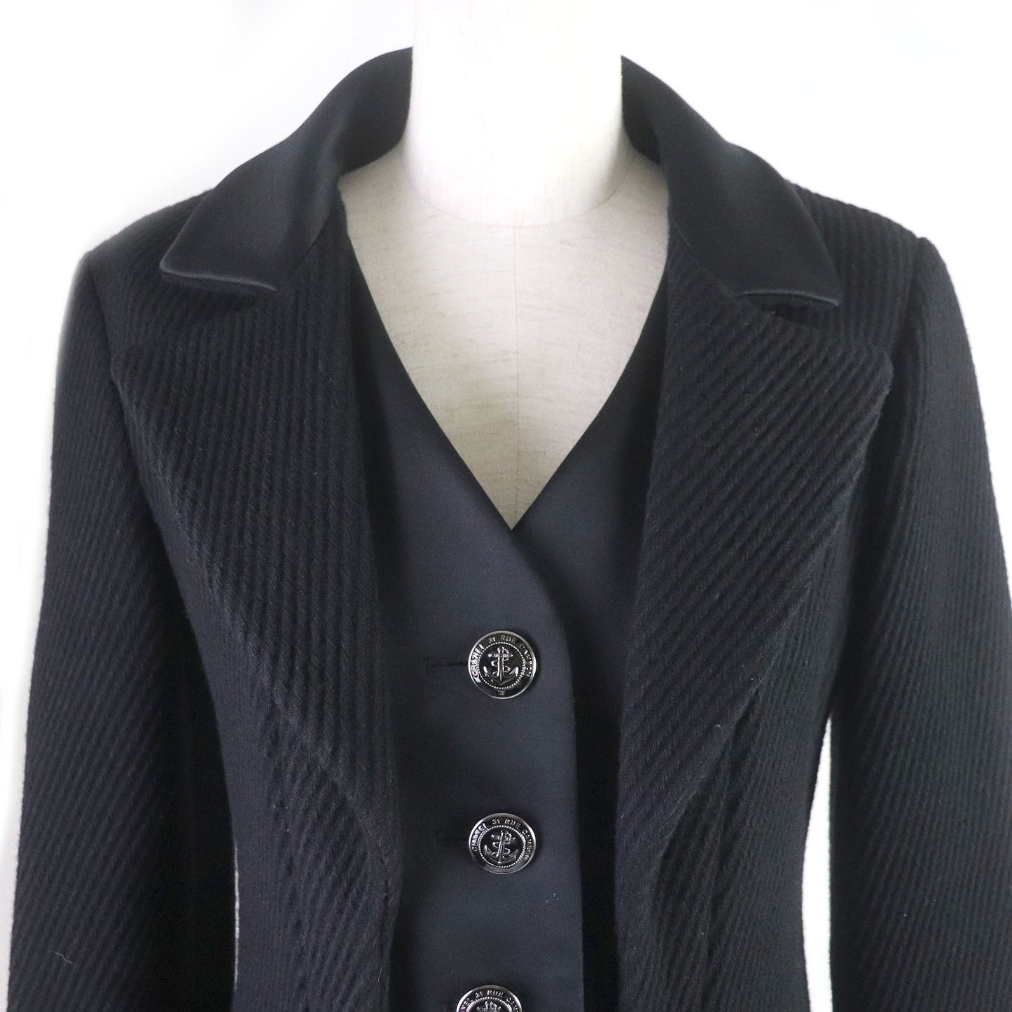 CHANEL Chester coat wool black 34