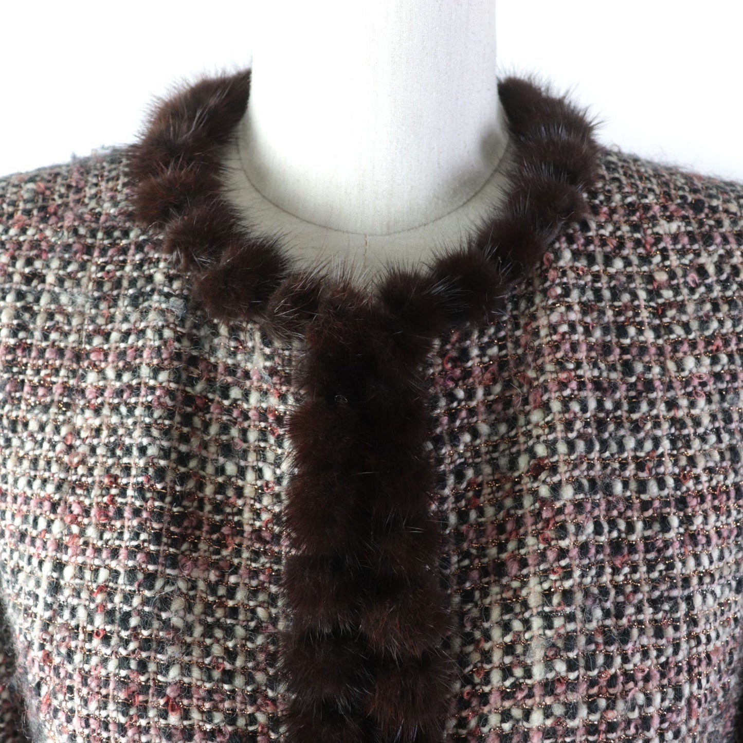 CHANEL coat 03A P21803 Outer: 94% wool, Outer: 3% mohair, Outer: 2% polyester, Outer: 1% nylon, Lining: 100% silk multicolor Women 34 Used