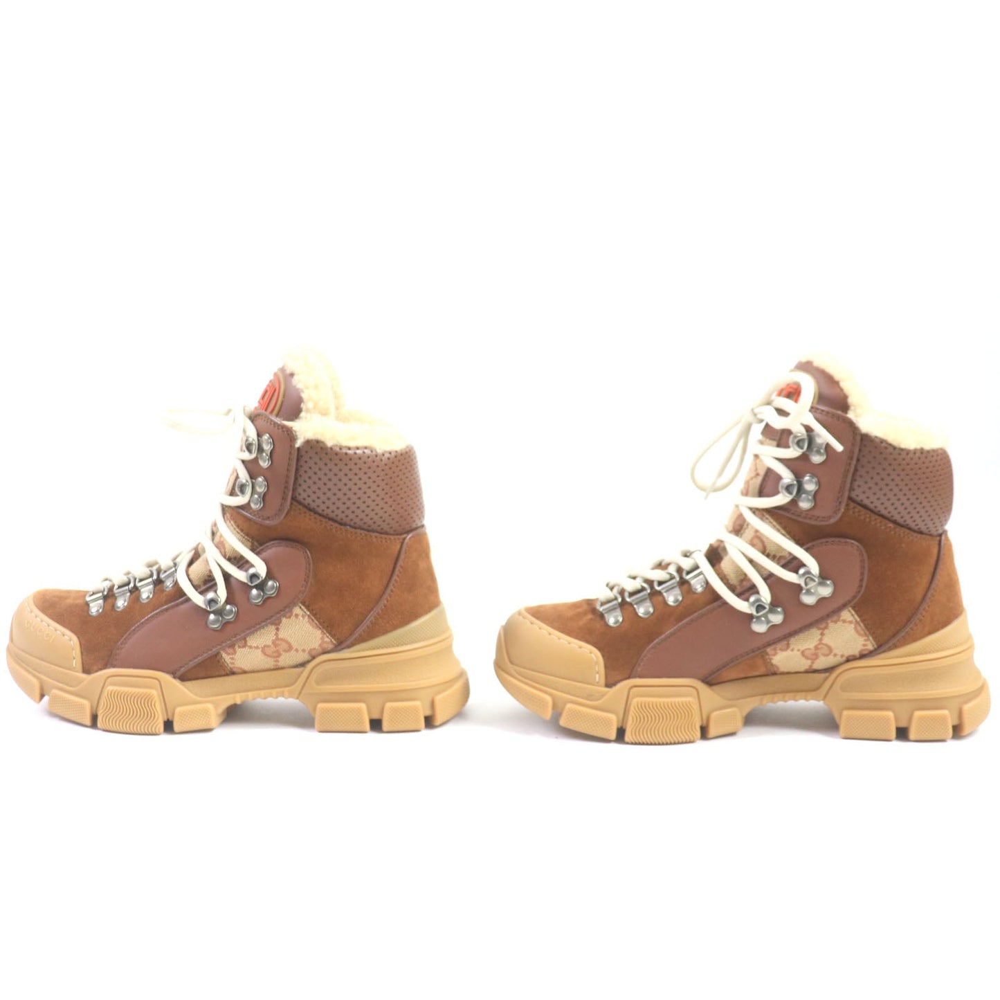 GUCCI High cut sneakers Suede Brown Flash trek Women 36 Secondhand