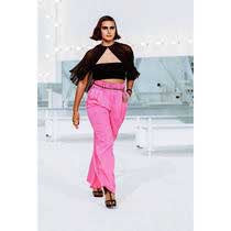 CHANEL Wide pants 21S P70662 cotton pink 36