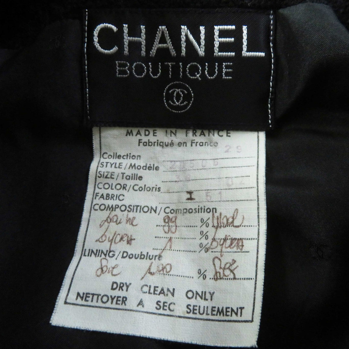 CHANEL setup 20506 wool black 38