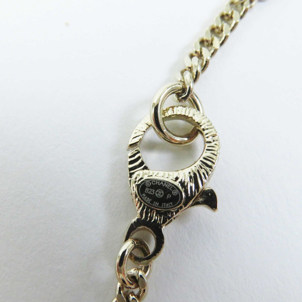 CHANEL Necklace B23P Gold Plated Gold black