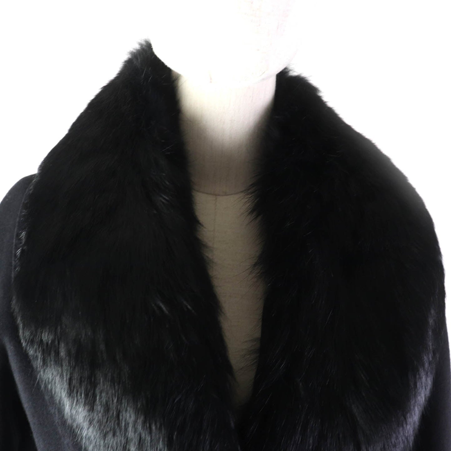 Burberry Wool Belted Wrap Coat with Fur Collar