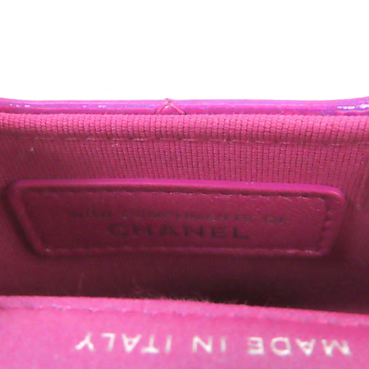 CHANEL Pouch H43HHUU7 enamel Neon pink Years Gift 2023