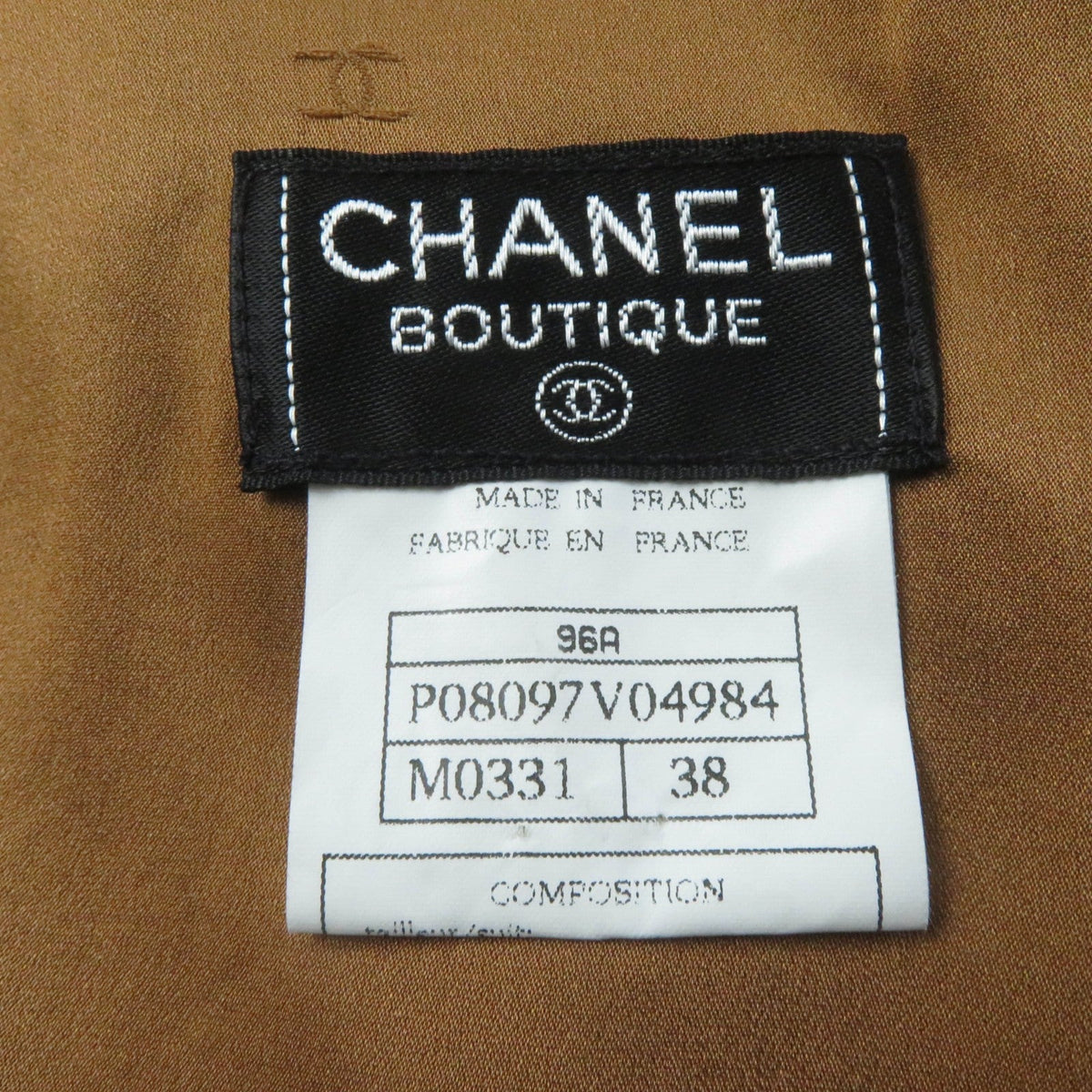 CHANEL setup P08097 96A Outer: 75% wool, Outer: 25% nylon, Lining: 95% silk, Lining: 5% polyurethane Brown type Women 38 Used