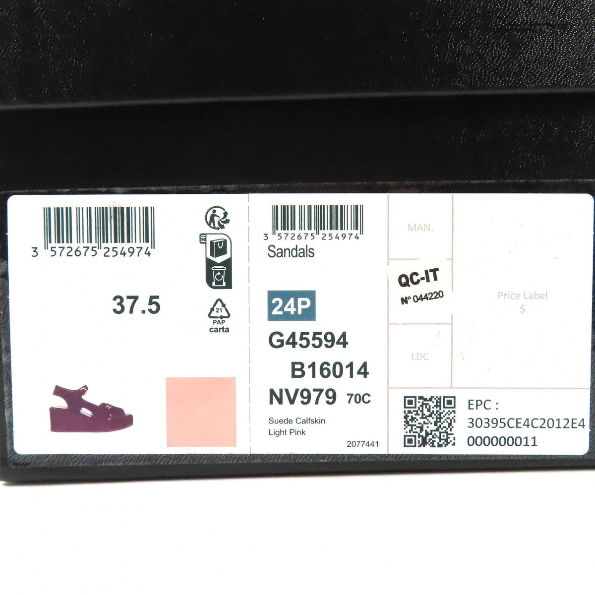 CHANEL Sandals 24P G45594 Suede leather pink 37.5