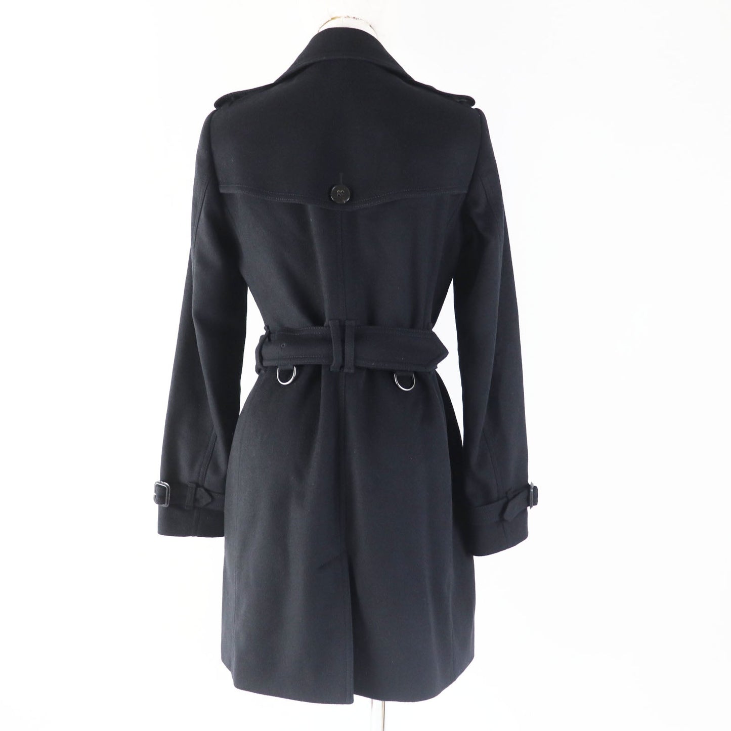 Burberry Wool Cashmere Trench Coat Black 38