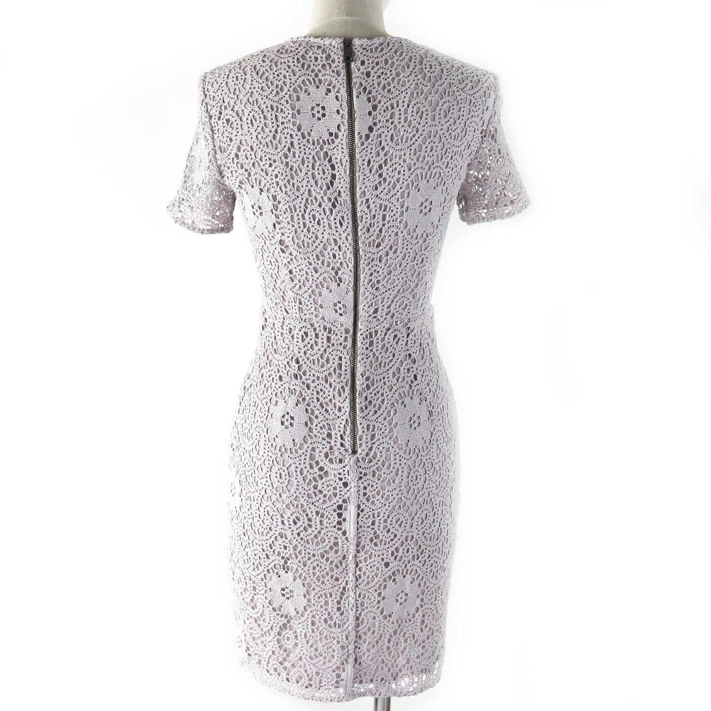 Burberry Lace Short Sleeve Dress Gray
