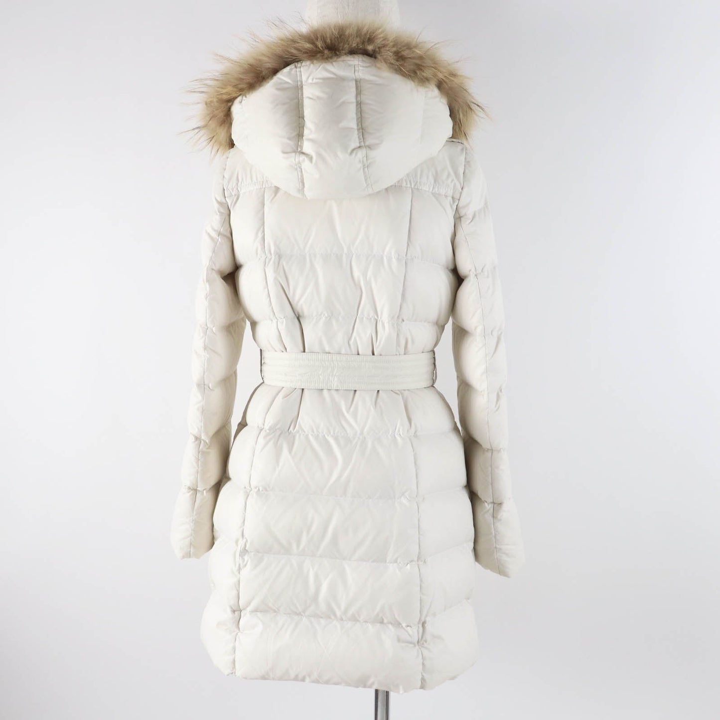 Burberry Nylon Down Coat with Fur Hood
