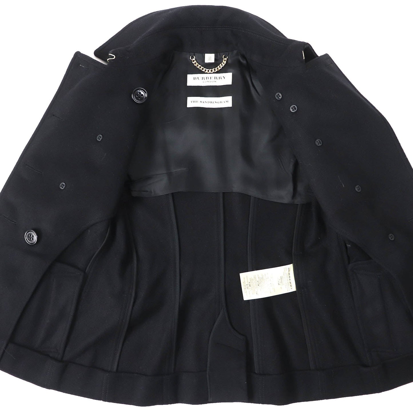 Burberry Wool Cashmere Trench Coat Black 36
