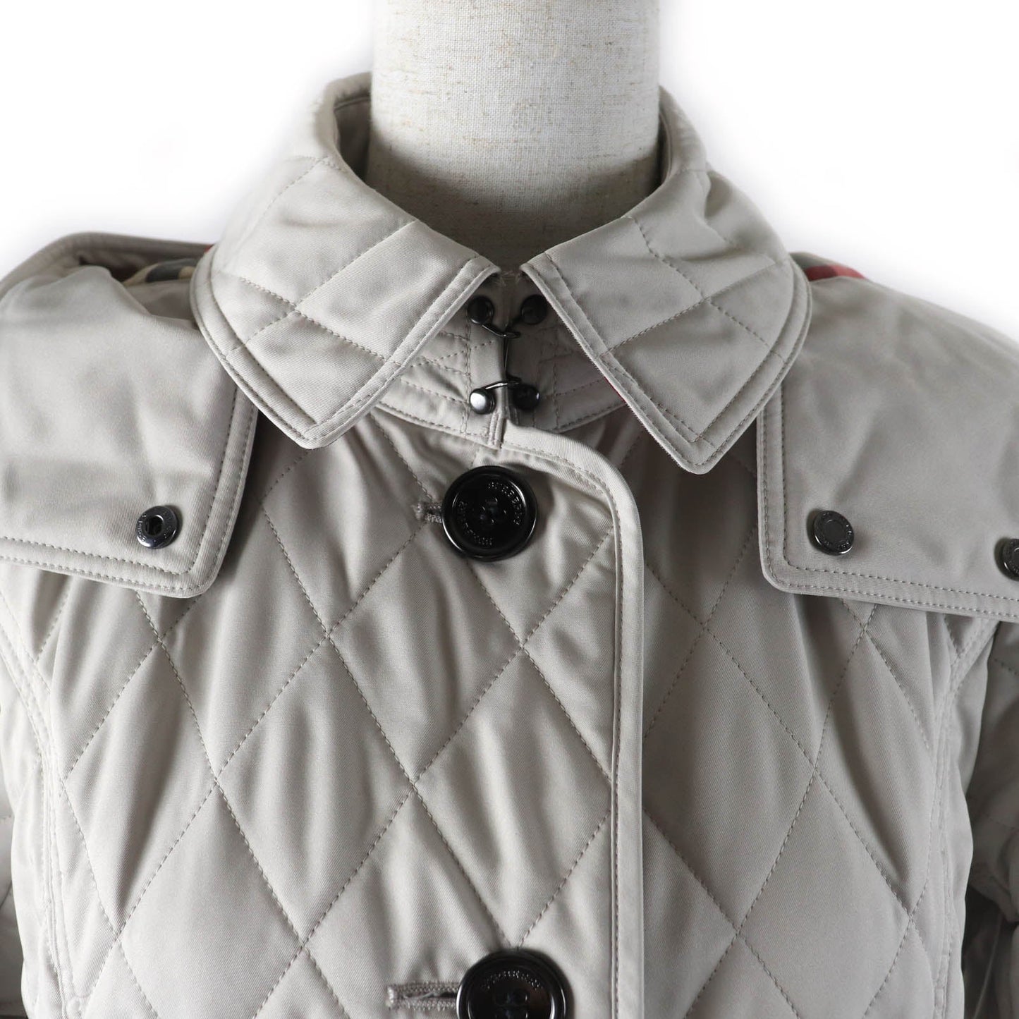 Burberry London Hooded Button Polyester Coat