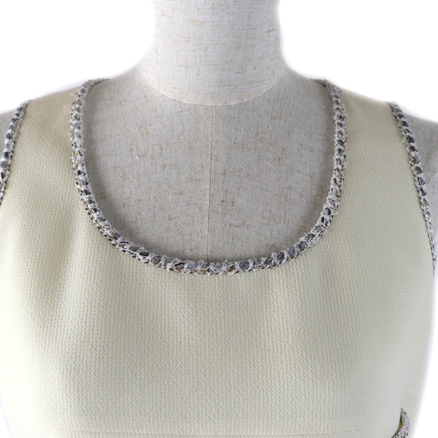 Chanel COCO Mark Emblem Wool Silk Sleeveless Top