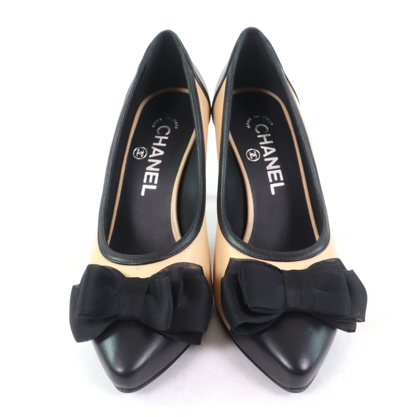 Chanel COCO MarkMetal Leather Pumps