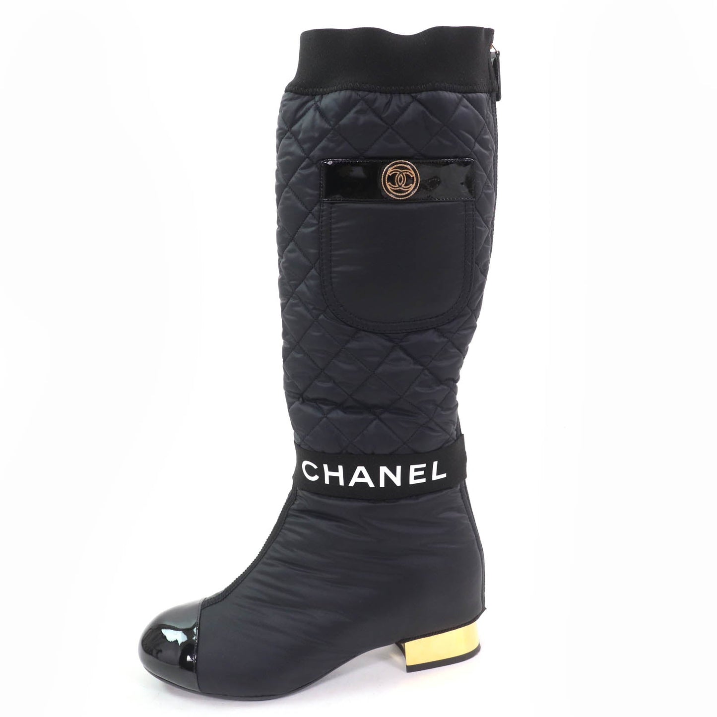 Chanel COCO logo design Patent Leather 2way Boots