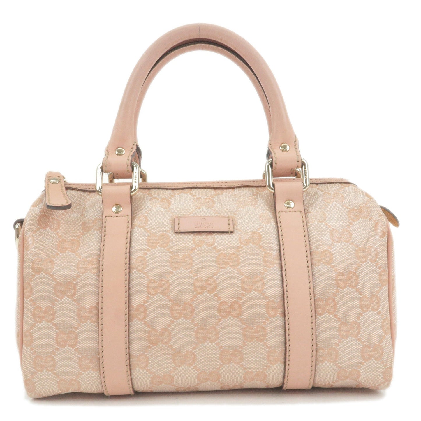 GUCCI GG Crystal Leather Boston Bag Hand Bag Pink 193604