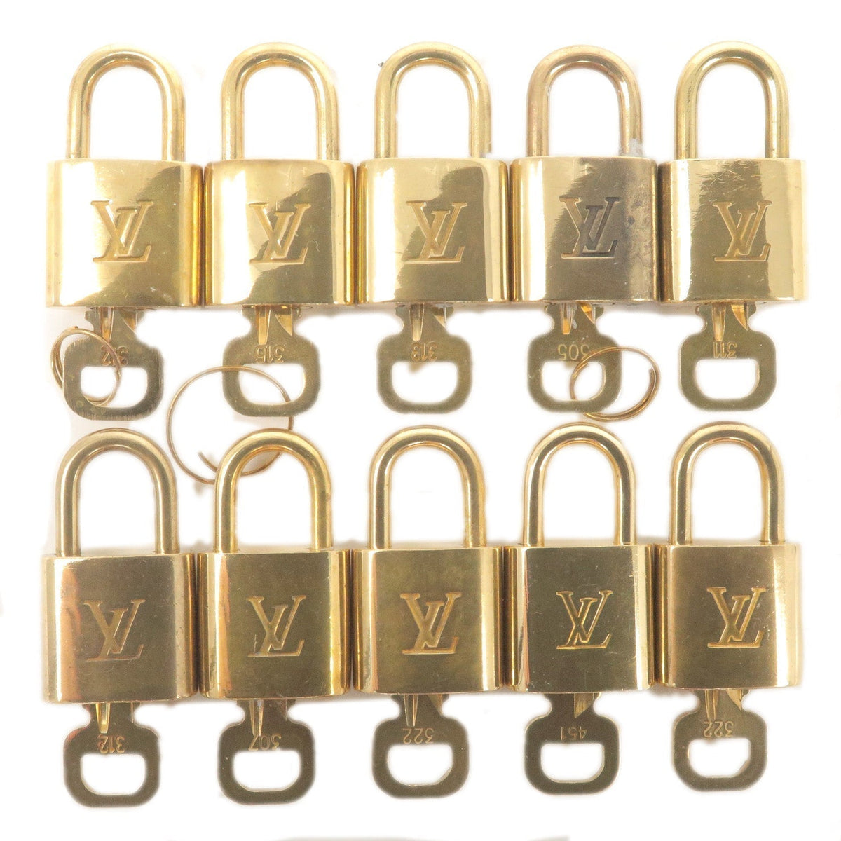 Louis Vuitton Set of 10 Lock & Key Cadena Key Lock