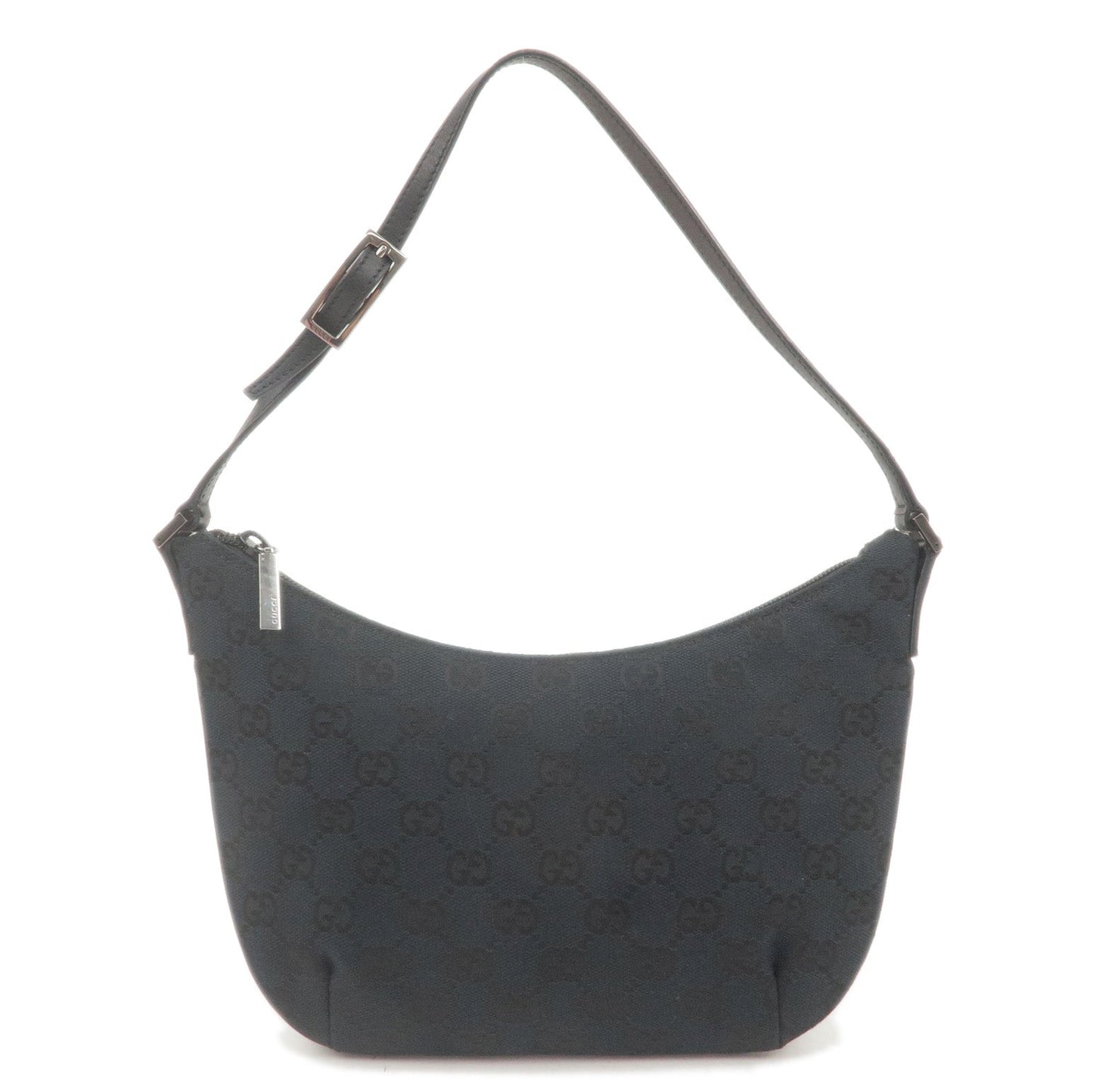 GUCCI GG Canvas Leather Shoulder Bag Pouch Black 005.0813