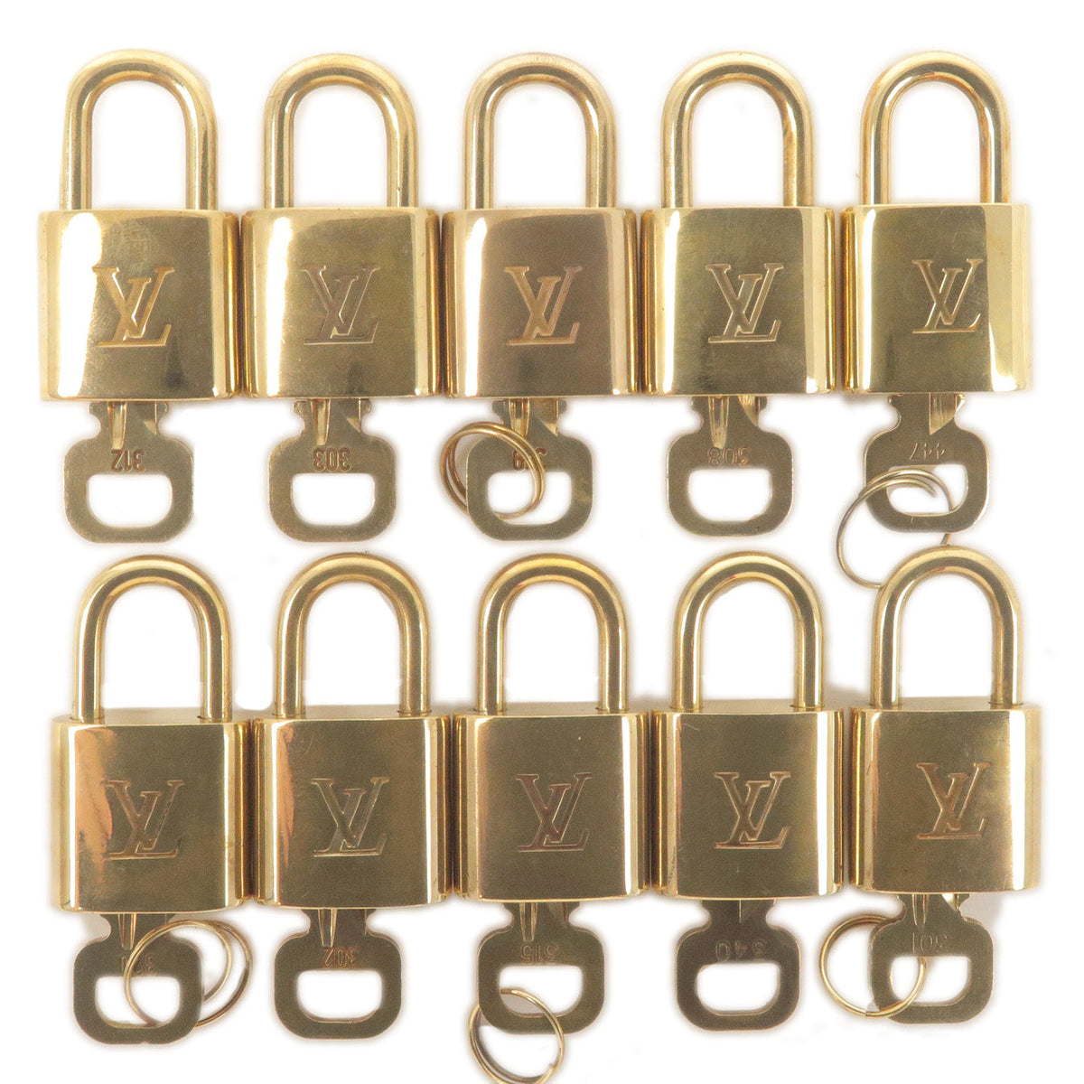 Louis Vuitton Set of 10 Lock & Key Cadena Key Lock