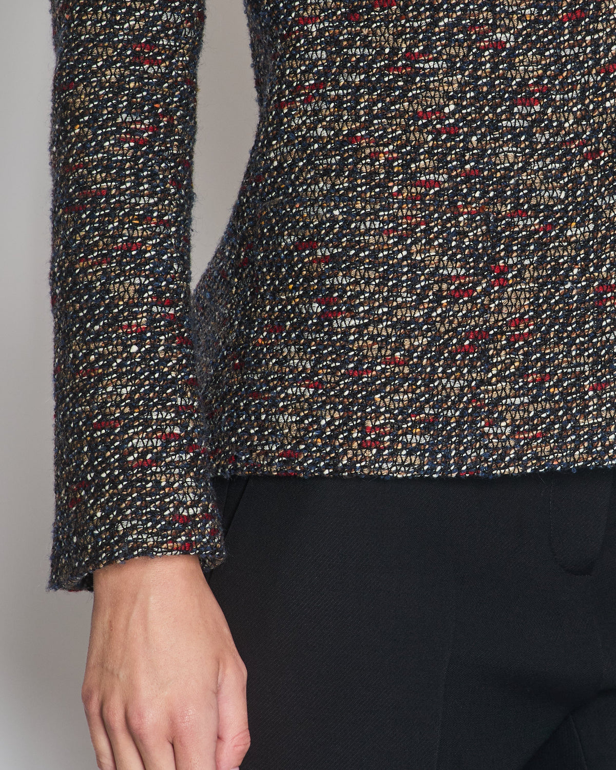 Chanel Runway Brown Fantasy Tweed Button Down Jacket Size FR 36 (UK 8)