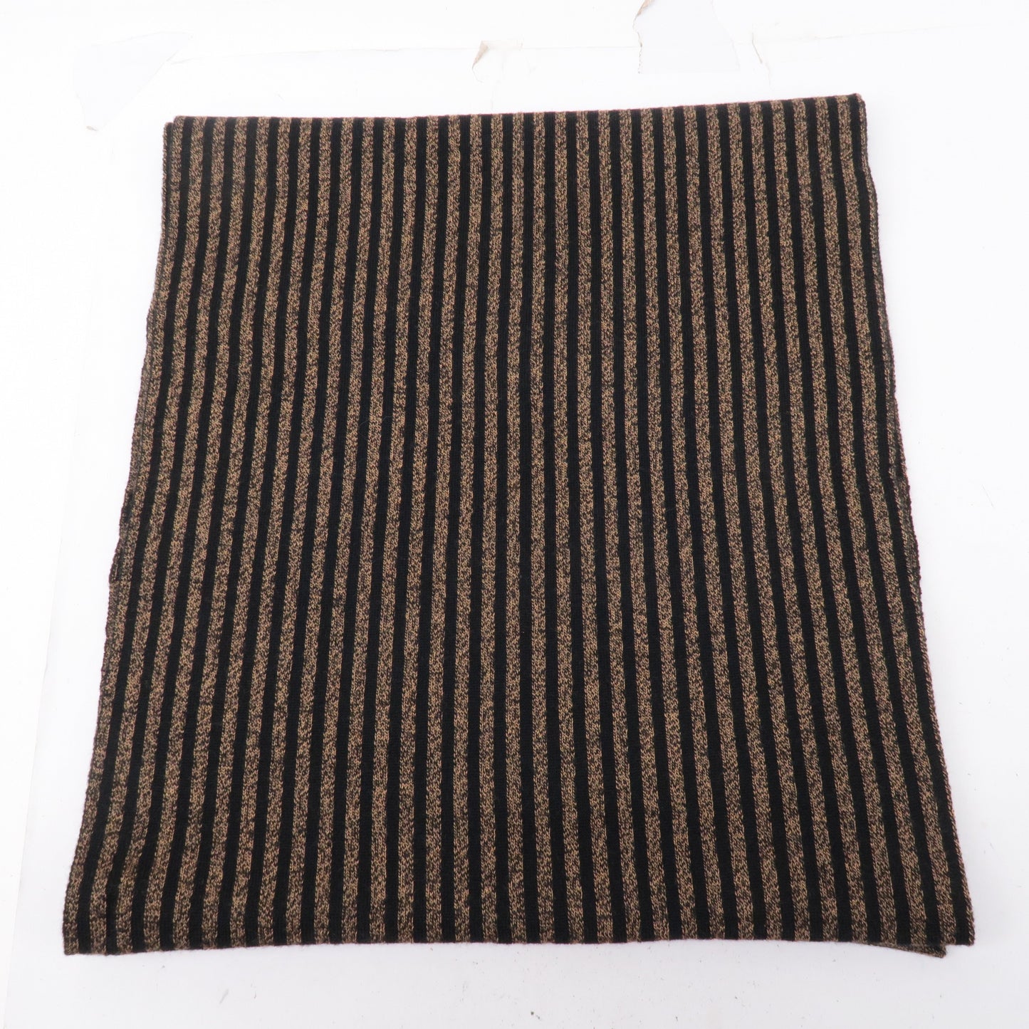 FENDI Zucca Pequin Print 100% Wool Knit Scarf Brown Black