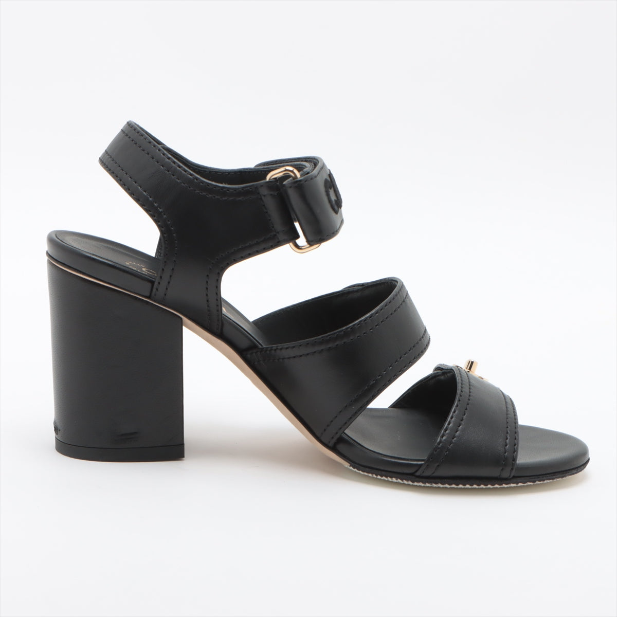 Chanel Coco 22SS Leather Sandal 35.5C Black G37387 Turn-Lock Berkloostrap Box Bag