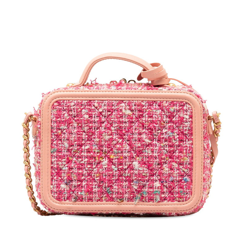 Chanel Coco Chain Shoulder Bag Pink Multicolor Tweed CHANEL