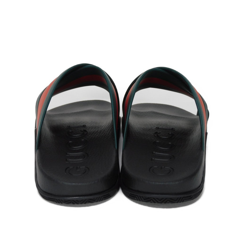 GUCCI Sandals 630326 J8700 8460 rubber Green x Red x Black Sherry line Web stripe slide sandals mens Used