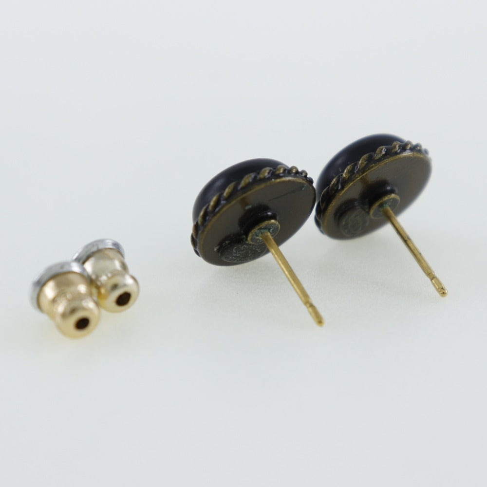 Chanel Chanel Coco Earrings Metal 2000 Black 00A 2.6g COCO Mark