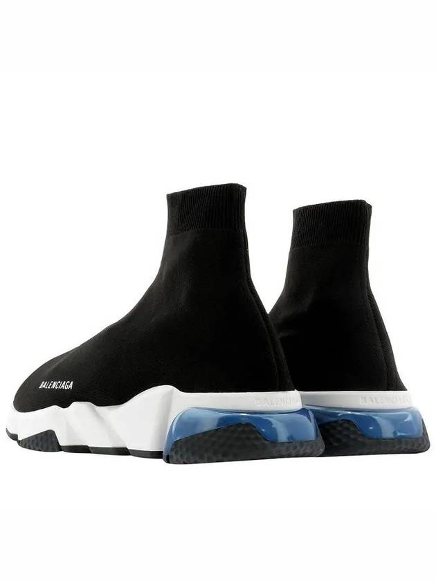 Luxury Balenciaga Speed Trainer Clear Sole High Top Sneakers Blue Black