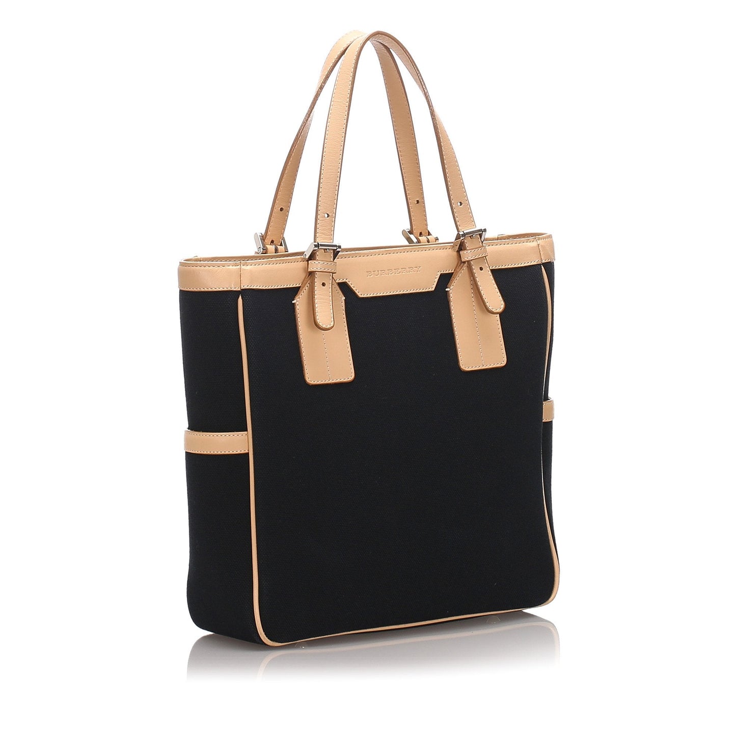 Burberry Black Canvas Fabric Tote Bag United Kingdom