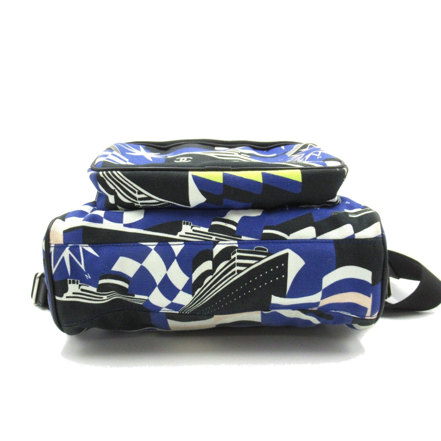 CHANEL CHANEL Cruise Line Rucksack Rucksack Backpack Bag Canvas Blue / Black Rucksack BRANDOFF