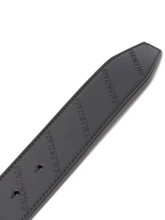 Luxury Balenciaga BB Logo Leather Belt Black