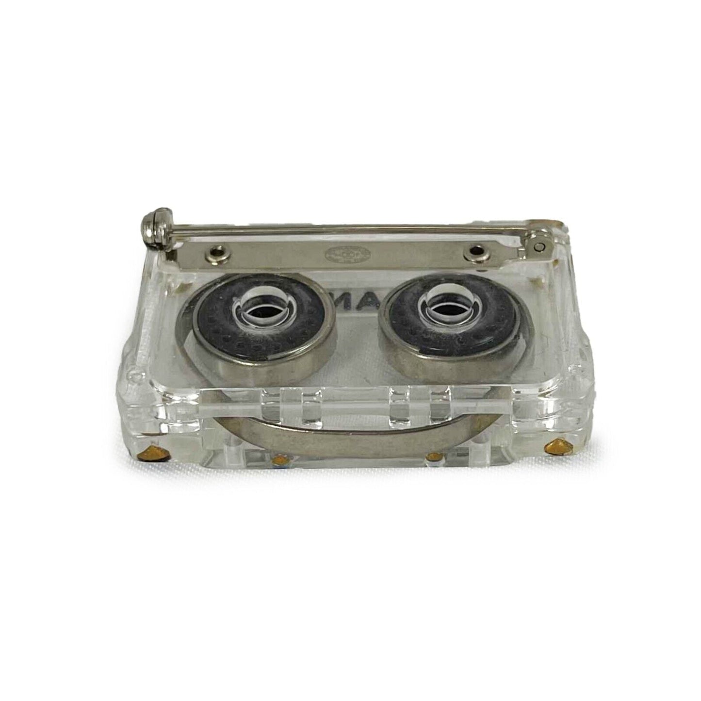 CHANEL 04P '' Cassette Tape - Resin / Black Brooch
