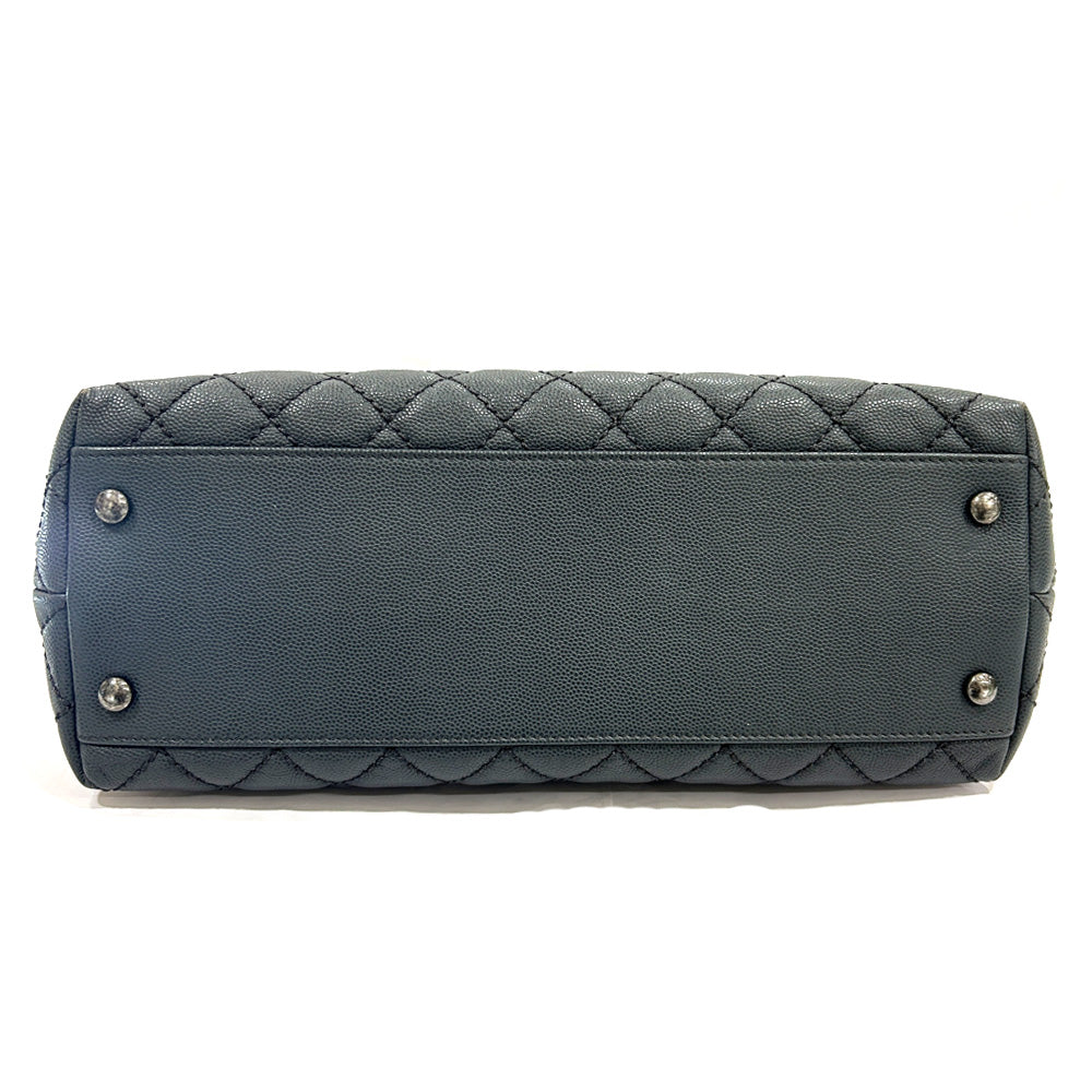 Chanel Coco Handler S 29 Grey Caviar Matrasse Vintage 2WAY Handbag Leather Shoulder