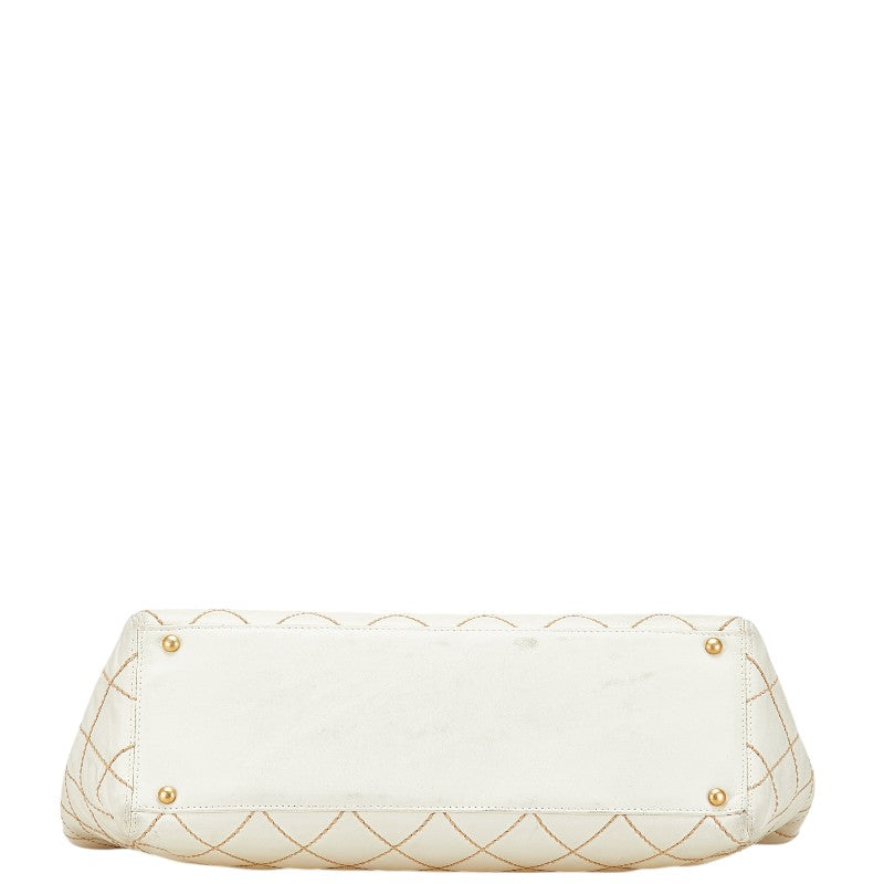 Chanel Coco Mark Wild Stitch Leather Tote Bag
