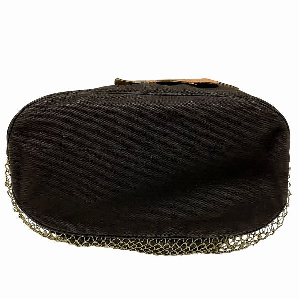 Chanel Fishnet Canvas Leather Shoulder Bag