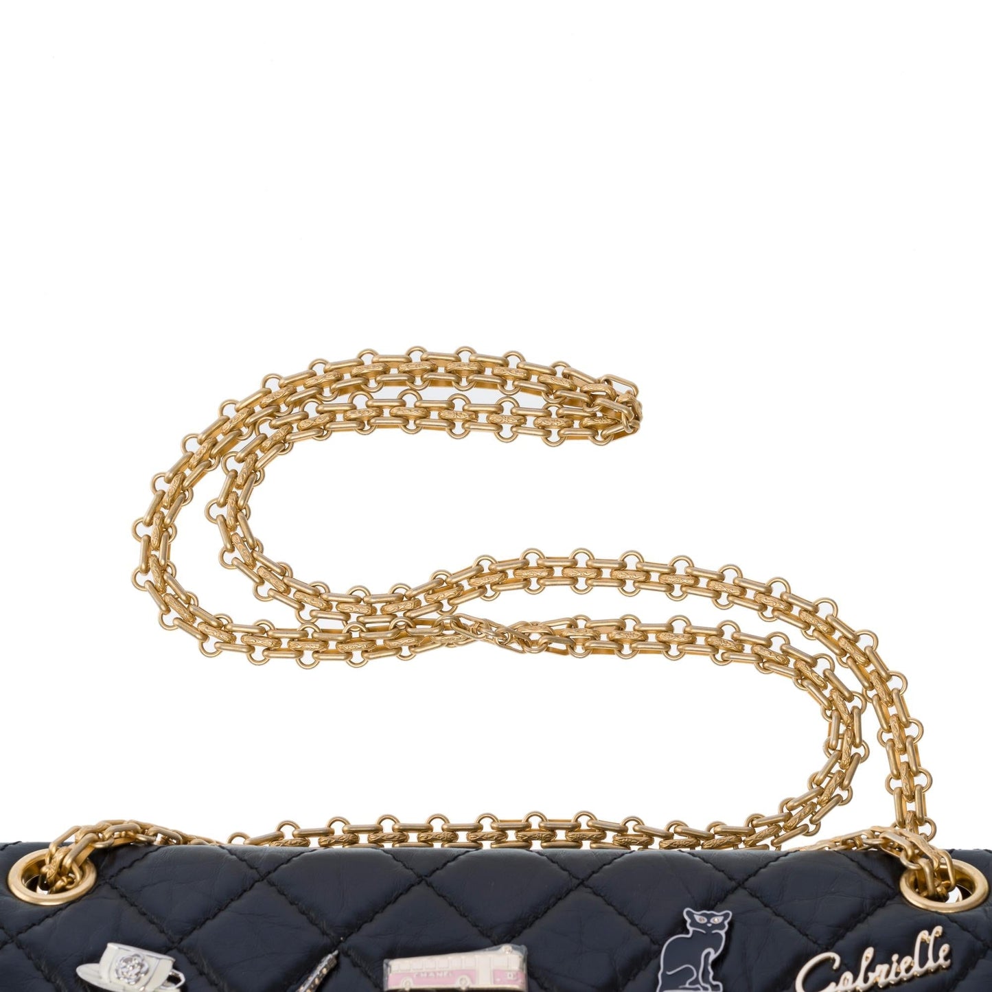 Top Quality Chanel Lucky Charms 2.55 double New shoulder bag in black quilted leather, AGHW