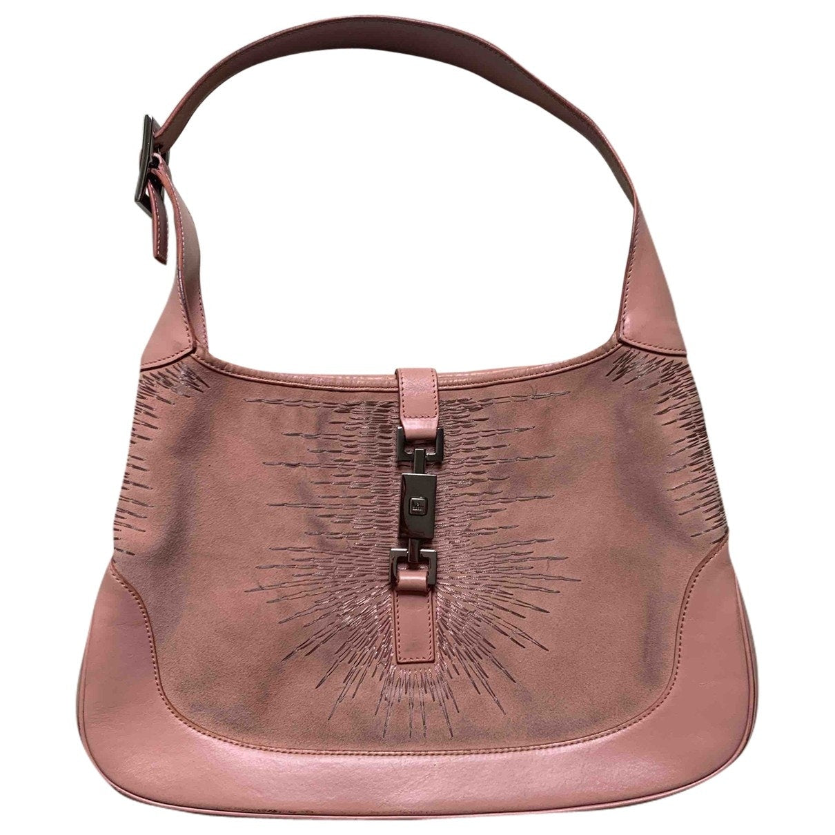Gucci jackie vintage pink suede handbag