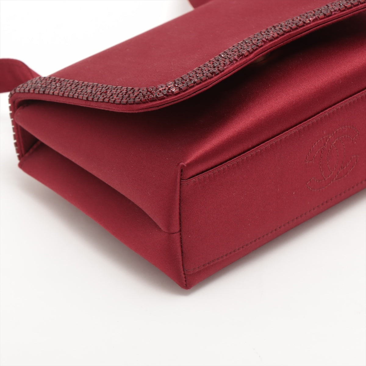 Chanel Coco Saten Shoulder Bag Bordeaux G 5th