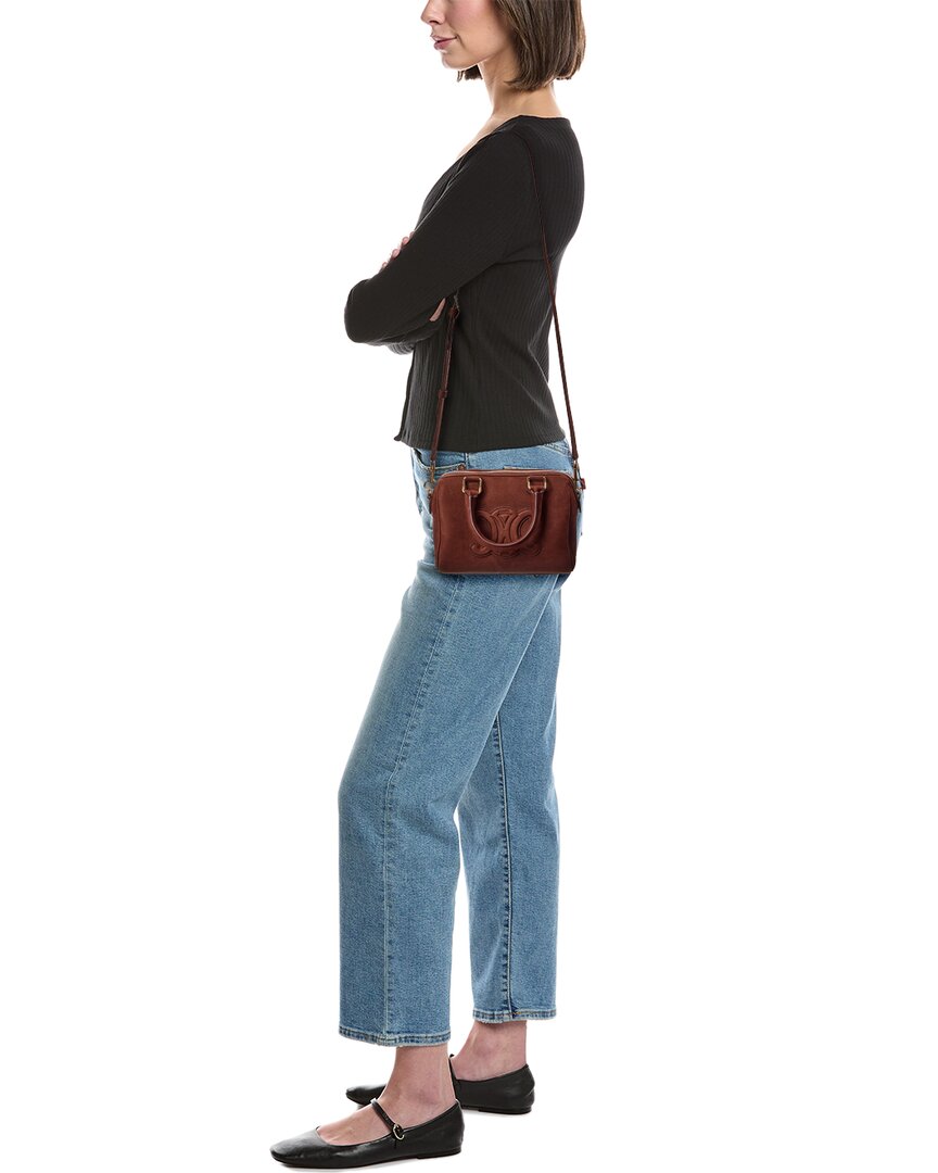 Celine Boston Small Suede Shoulder Bag