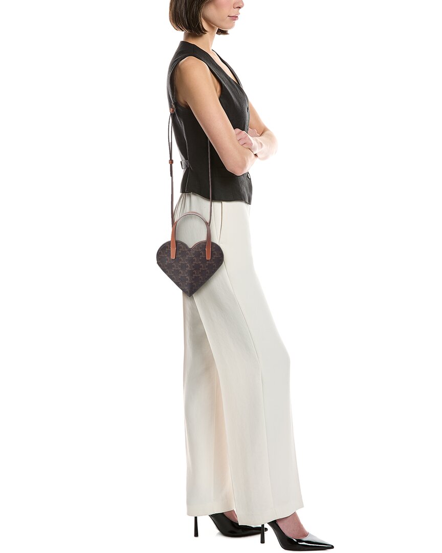 Celine Teen Couer Triomphe Coated Canvas & Leather Crossbody