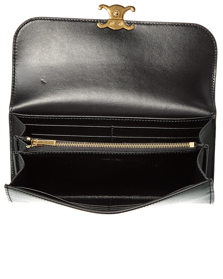 Celine Triomphe Large Leather Continental Wallet