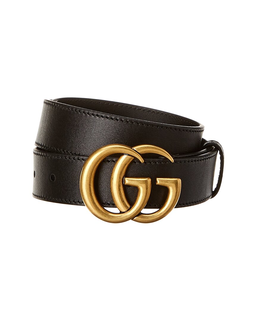 Gucci Interlocking G Buckle Leather Belt Black
