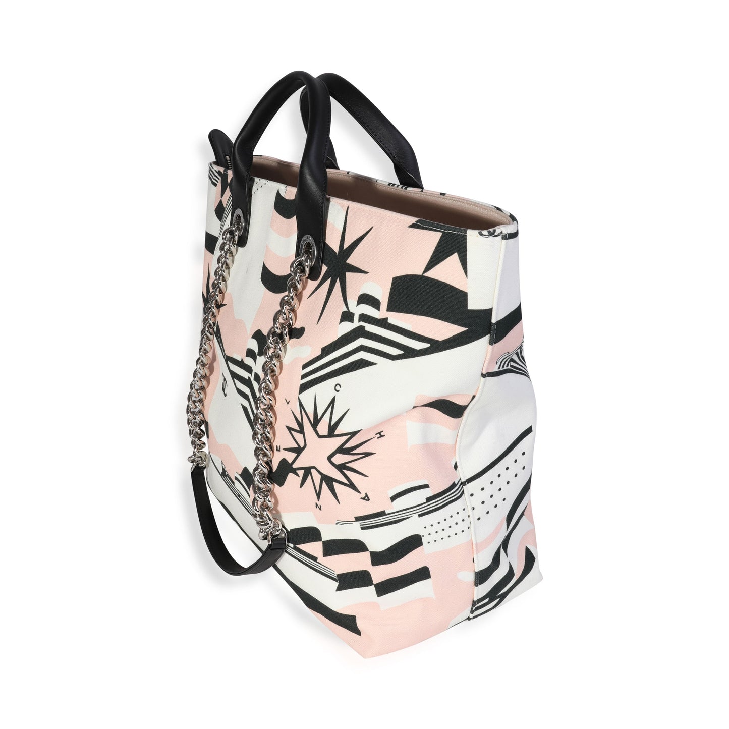 CHANEL Black, Pink, & White Canvas La Pausa Shopping Tote