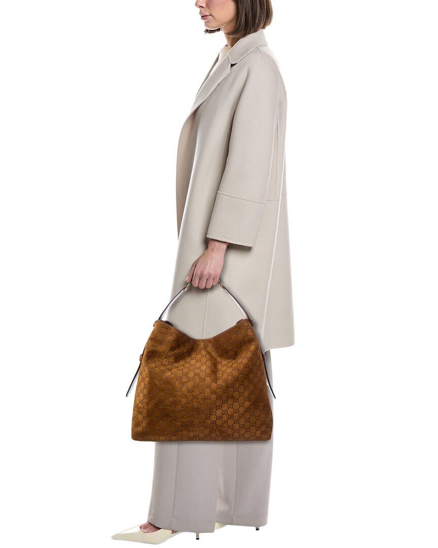 Gucci Beatrix Large Gg Suede & Leather Tote