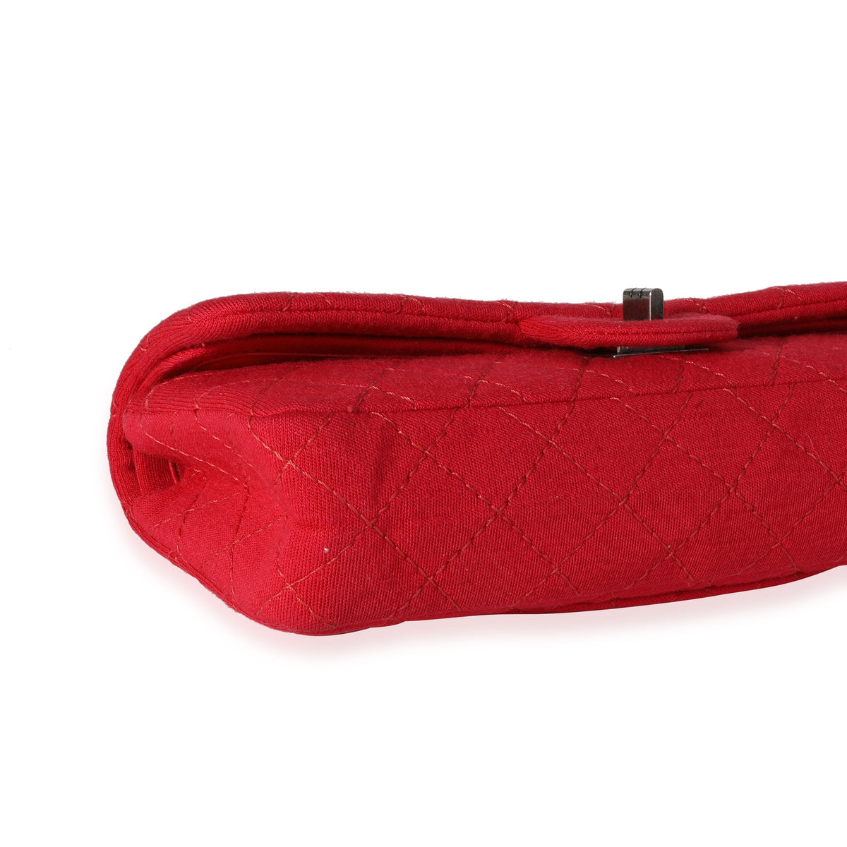 CHANEL Red Jersey East West Reissue Double Flap Bag