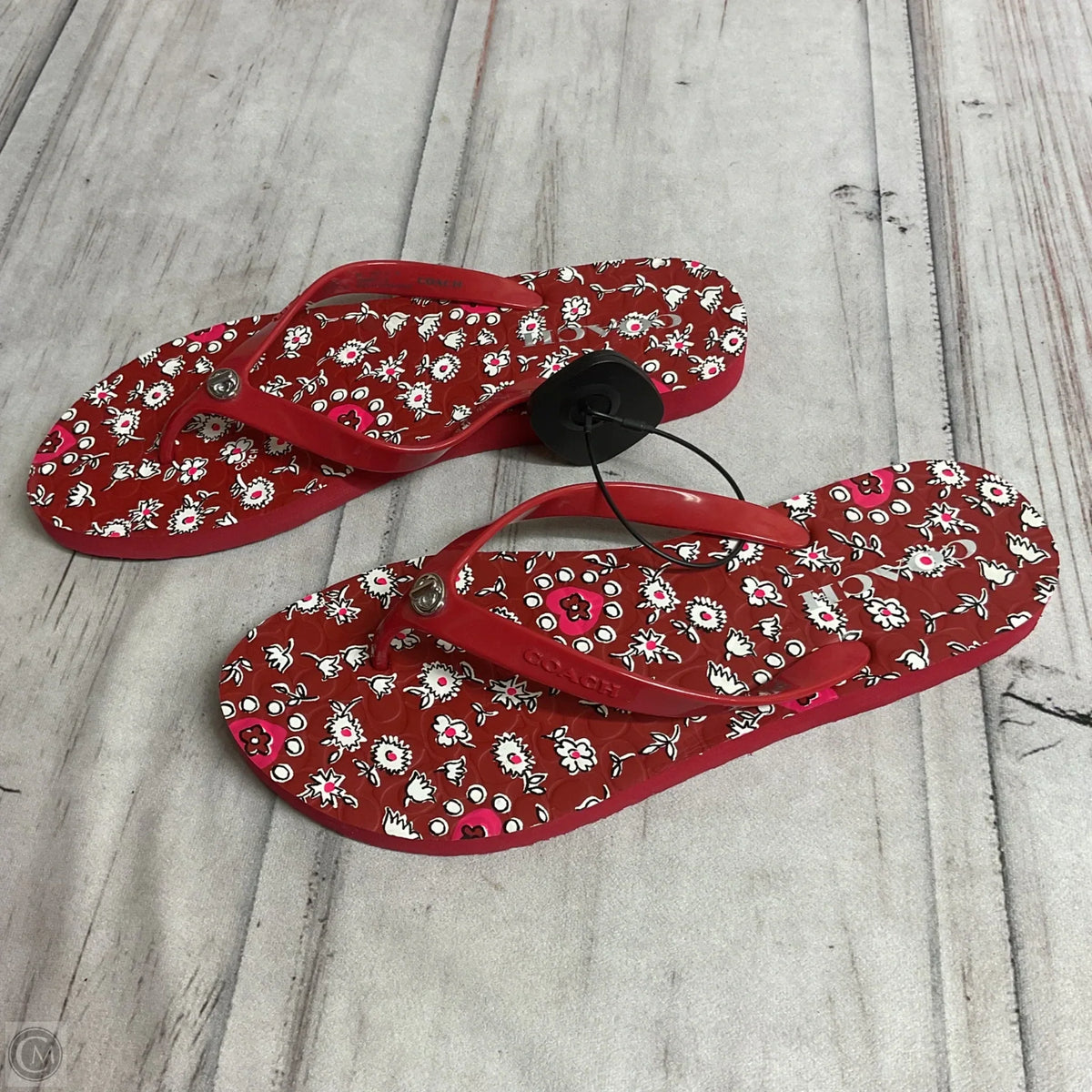 Sandals Designer By Coach In Red, Size: