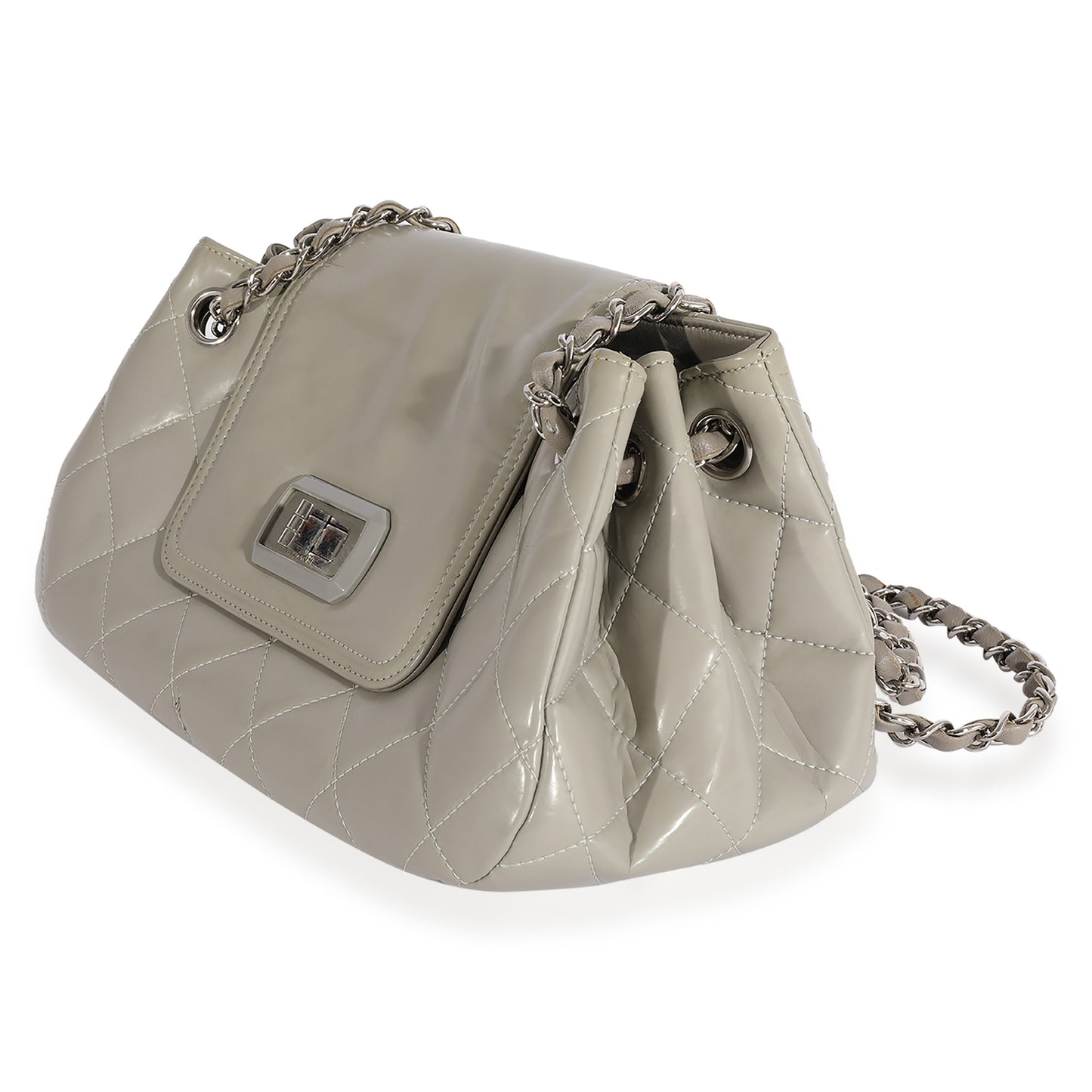 CHANEL Gray Quilted Glazed Leather Reissue Accordion Flap Bag