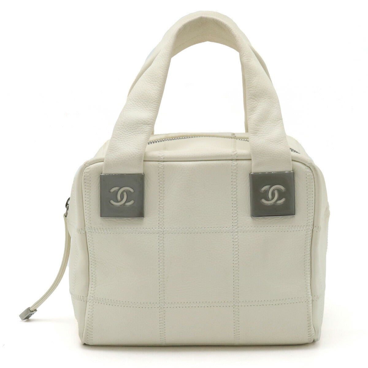 Chanel Leather Choco Bar Handbag Mini Boston Bag